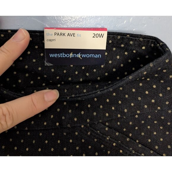 2 Westbound Woman The Park Ave Fit Capri Pants 20W Khaki Tummy Control polka dot - Picture 13 of 16